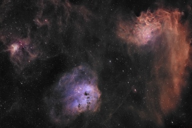 IC 405 et IC 410 - nébuleuses de l'étoile flamboyante et du tétard